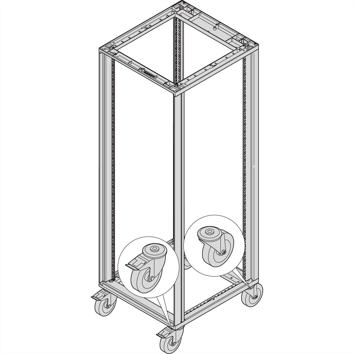 SCHROFF 27230069 19 Zoll Netzwerkschrank-Rollensatz