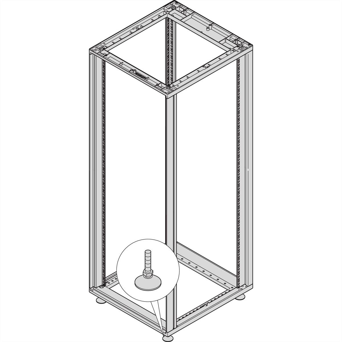 nVent SCHROFF 27230100 19 Zoll Netzwerkschrank-Nivellierfuß