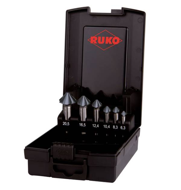 RUKO ULTIMATECUT 102890PRO Kegelsenker-Set 6.30 mm, 8.30 mm, 10.40 mm, 12.40 mm, 16.50 mm, 20.50 mm HSS Zylinderschaft 1 Set