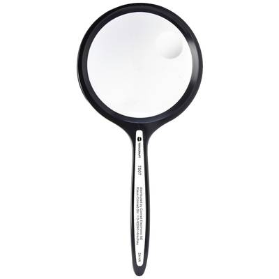 Vergrößerungsglas mit schwarzem Griff, geeignet für Betrachten kleiner Details.