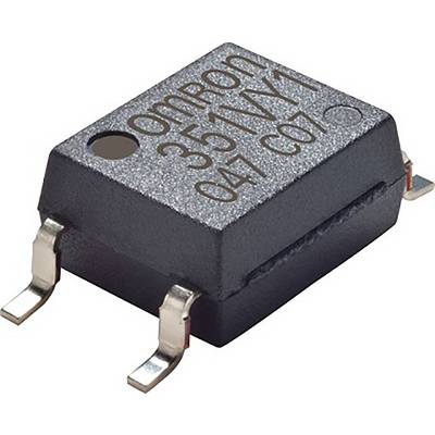 Elektronisches Bauteil von Omron, ein Optokoppler im schwarzen Gehäuse, mit drei Beinchen zur Montage, Modell 35J1YV1.