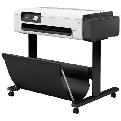 Großer Drucker mit Rollen für den Bürogebrauch, kompakte Bauweise mit weißem Gehäuse, geeignet für Großformatausdrucke.