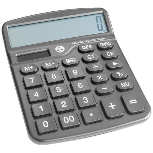 BJZ A-35705 ESD Taschenrechner Schwarz solarbetrieben (B x H x T) 120 x 50 x 150 mm