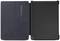 Schwarzes PocketBook-Etui in aufgeklappter Ansicht, zeigt die Innenseite mit Text 'PocketBook' auf der linken Seite.