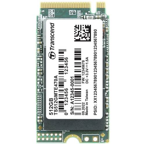 Transcend MTE470A 512 GB Interne M.2 PCIe NVMe SSD 2242 PCIe NVMe 3.0 x4 Industrial TS512GMTE470A