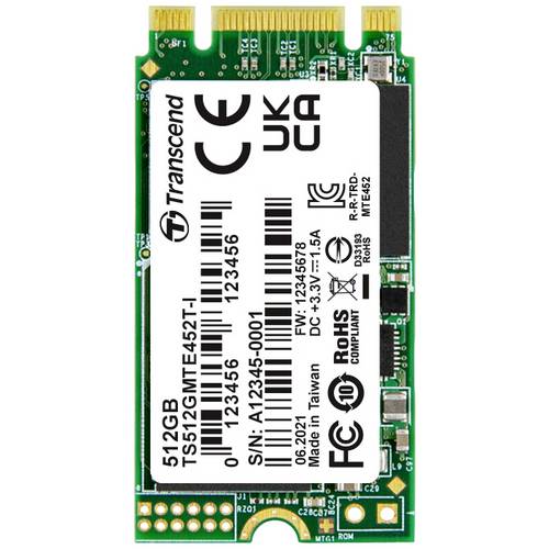Transcend MTE452T-I 512 GB Interne M.2 PCIe NVMe SSD 2242 PCIe NVMe 3.0 x2 Industrial TS512GMTE452T-I
