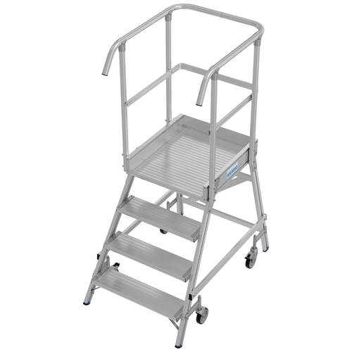 Krause 821027 Aluminium Podestleiter fahrbar, Montage mit Werkzeug Arbeitshöhe (max.): 3 m Aluminium 35.7 kg