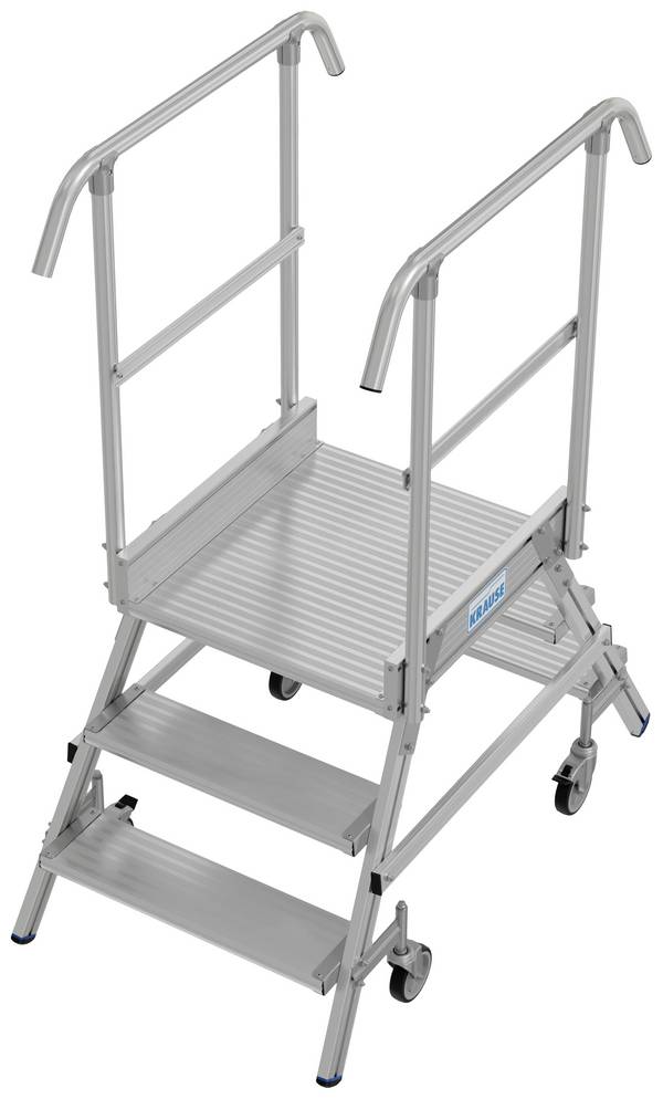 Krause  821072 Aluminium Podestleiter fahrbar, Montage mit Werkzeug Arbeitshöhe (max.): 2.75 m Aluminium  34.9 kg