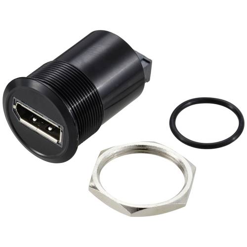 TRU COMPONENTS TC-11980480 Display Port 1,2 Panel-Adapter Buchse DisplayPort Buchse - DisplayPort Buchse Schwarz Inhalt:...