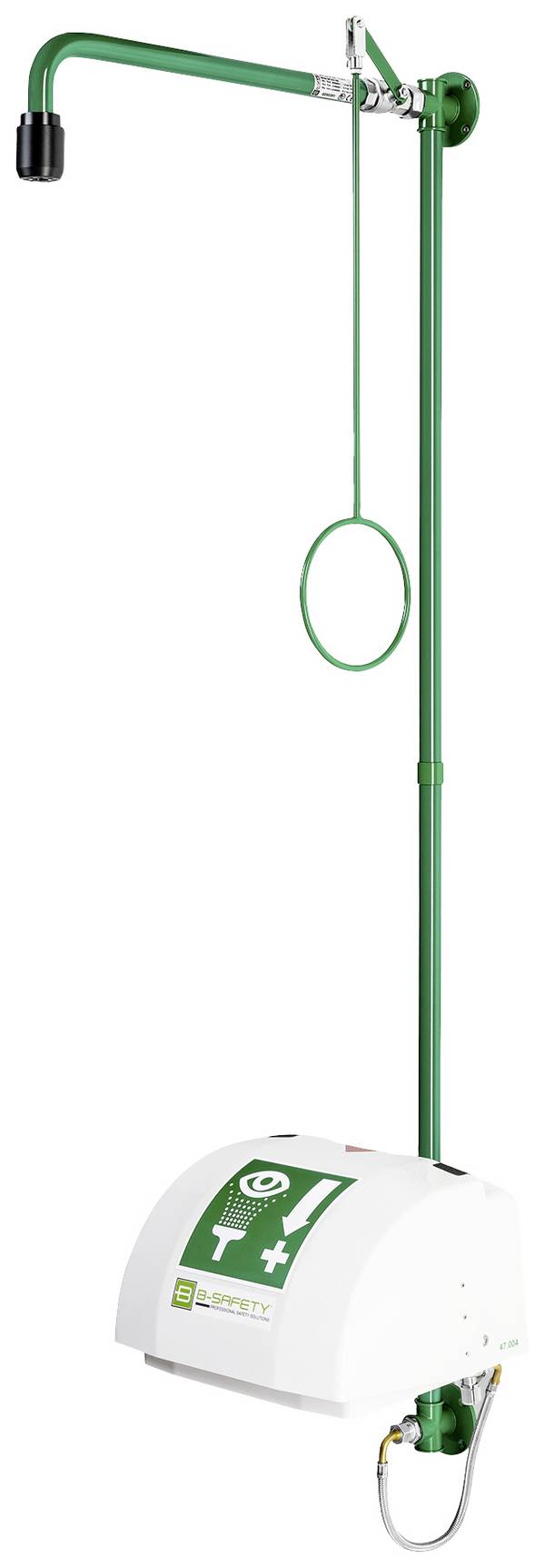 B-SAFETY BR868085 ClassicLine Notdusche mit Augendusche, 2 Brauseköpfe, Auffangbecken, Abdeckung Wand