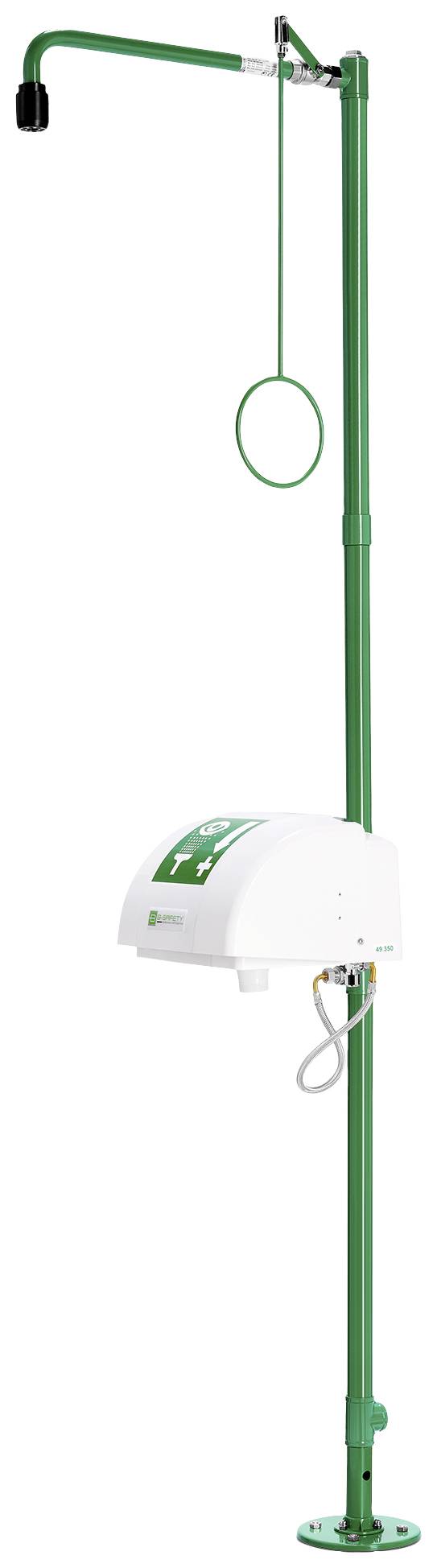 B-SAFETY BR838085 ClassicLine Notdusche mit Augendusche, 2 Brauseköpfe, Auffangbecken, Abdeckung Stand