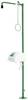 B-SAFETY BR838085 ClassicLine Notdusche mit Augendusche, 2 Brauseköpfe, Auffangbecken, Abdeckung Stand