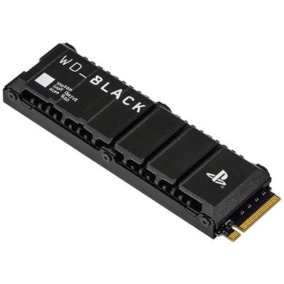 WD_BLACK SN850 NVMe SSD mit PlayStation-Logo, geeignet für Konsolenspeichererweiterung. Schwarzes, rechteckiges Speichergerät.