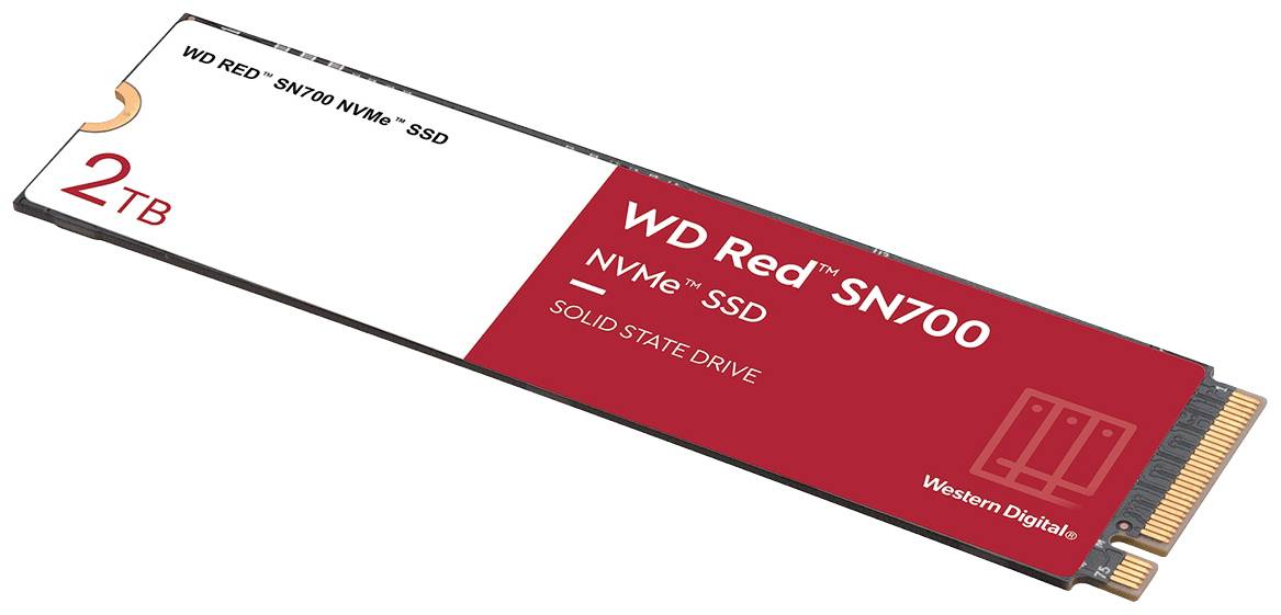 'WD Red SN700 NVMe SSD', Solid-State-Laufwerk mit 2 TB Kapazität. Ideal für hohe Geschwindigkeit und Zuverlässigkeit in PCs.