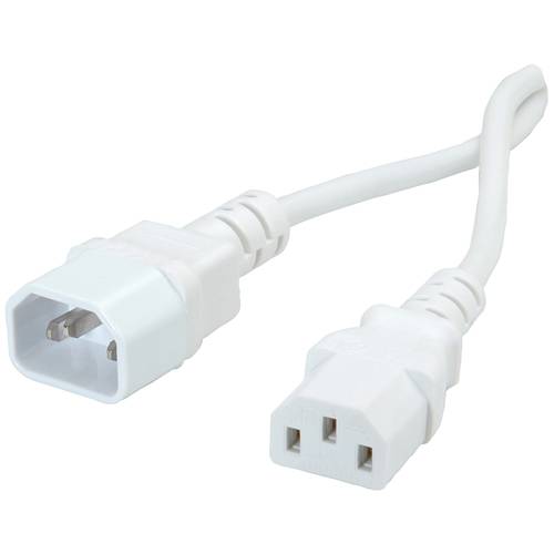 ROLINE GREEN Apparate-Verbindungskabel, IEC 320 C14 - C13, weiß, 1,8 m