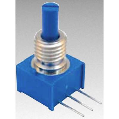 Ein blauer elektrischer Kippschalter mit Metallhülse und drei Anschlüssen, geeignet für Schaltungsanwendungen in der Elektronik.