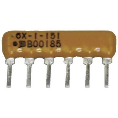 Ein braun-orangenes elektronisches Bauteil mit sechs silbernen Metallbeinen. Markierungen: '6X-I 151' und 'B00185'.