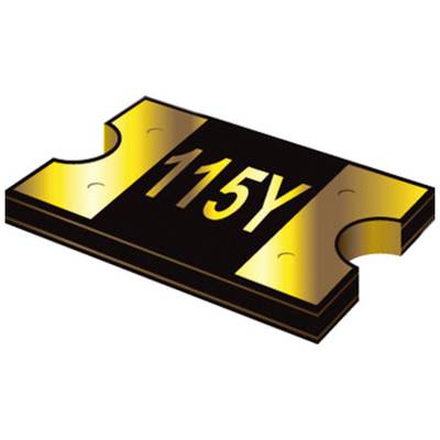 '115Y' auf einem rechteckigen, zweifarbigen Objekt, vermutlich ein elektronisches Bauteil, mit schwarzem und goldenem Design.