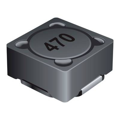 Ein graues elektronisches Bauteil mit der Aufschrift '470' auf der Oberseite, vermutlich eine Induktivitätsspule für elektronische Schaltungen.