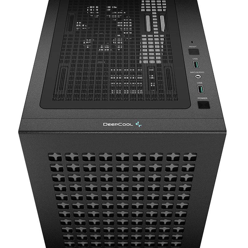 DeepCool CH370, Mini Tower, PC, Schwarz, micro ATX, Mini-ITX, ABS, Stahl, Gehärtetes Glas, Multi-4