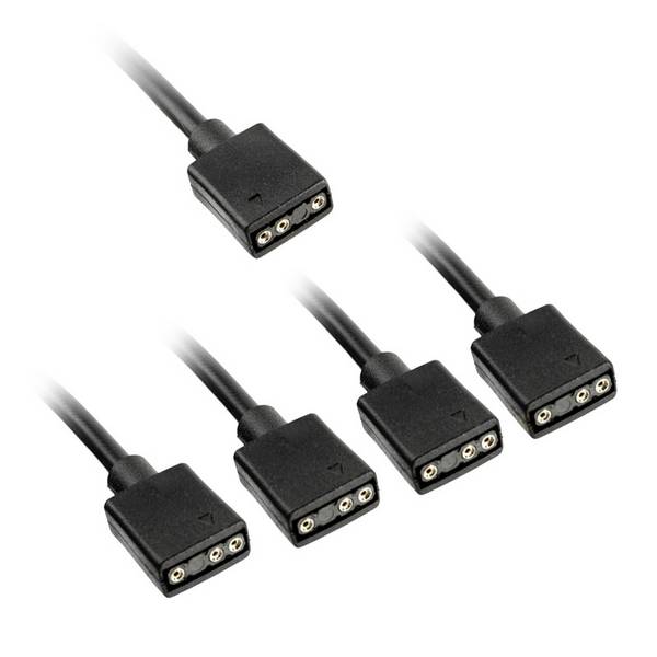 PC-Lüfter Y-Kabel [1x PC-Lüfter Buchse 3pol. - 3x PC-Lüfter Buchse 3pol.] 30 cm Schwarz Kolink