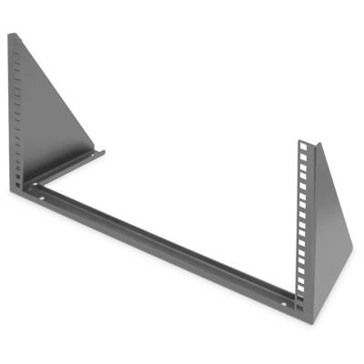 Wandmontage-Rahmen für ein 19-Zoll-Rack, aus Metall, anthrazit. Zur Halterung von Netzwerkgeräten in IT- oder Technik-Räumen.