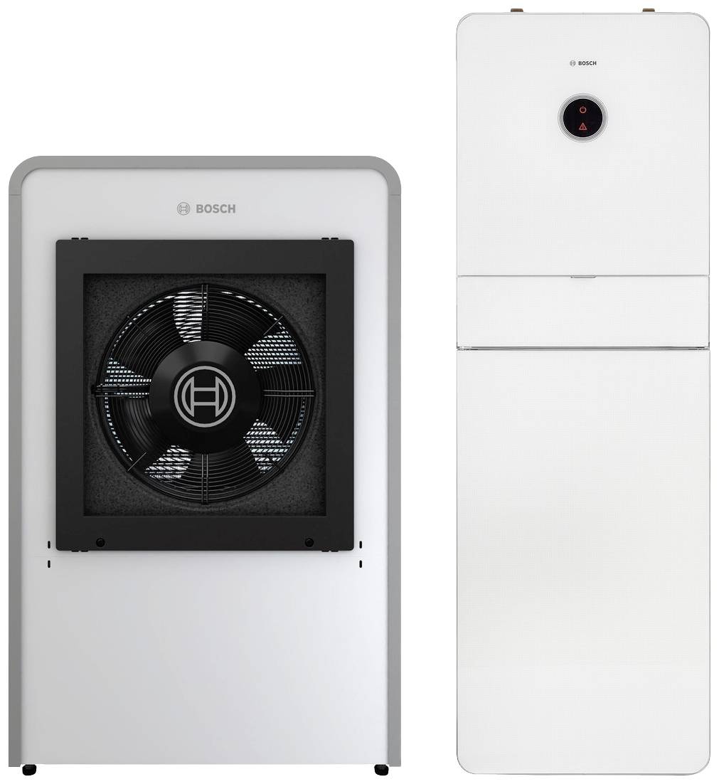'Bosch Klimaanlage mit Innen- und Außengerät, modernes Design, geeignet für effiziente Heiz- und Kühlfunktionen in Wohnbereichen.'