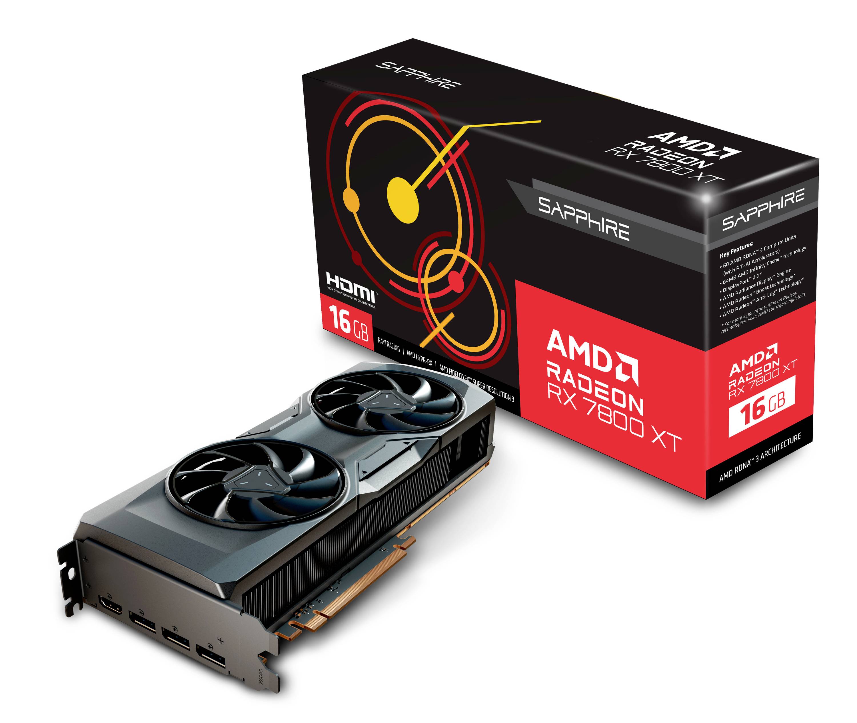 Sapphire Grafikkarte AMD Radeon RX 7800 XT 16 GB GDDR6-RAM PCIe x16 ...