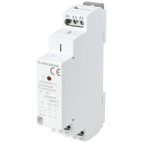 TRU COMPONENTS TC-GR8-208/230 Hilfsschalter 2 Wechsler 24 V/AC, 24 V/DC, 230 V/AC 8 A 1 St.