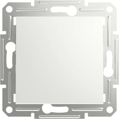 Schalterabdeckung aus Metall, quadratisch, silberfarben mit zentralem weißen Schalterbereich. Geeignet für Innenraum-Elektroinstallationen.