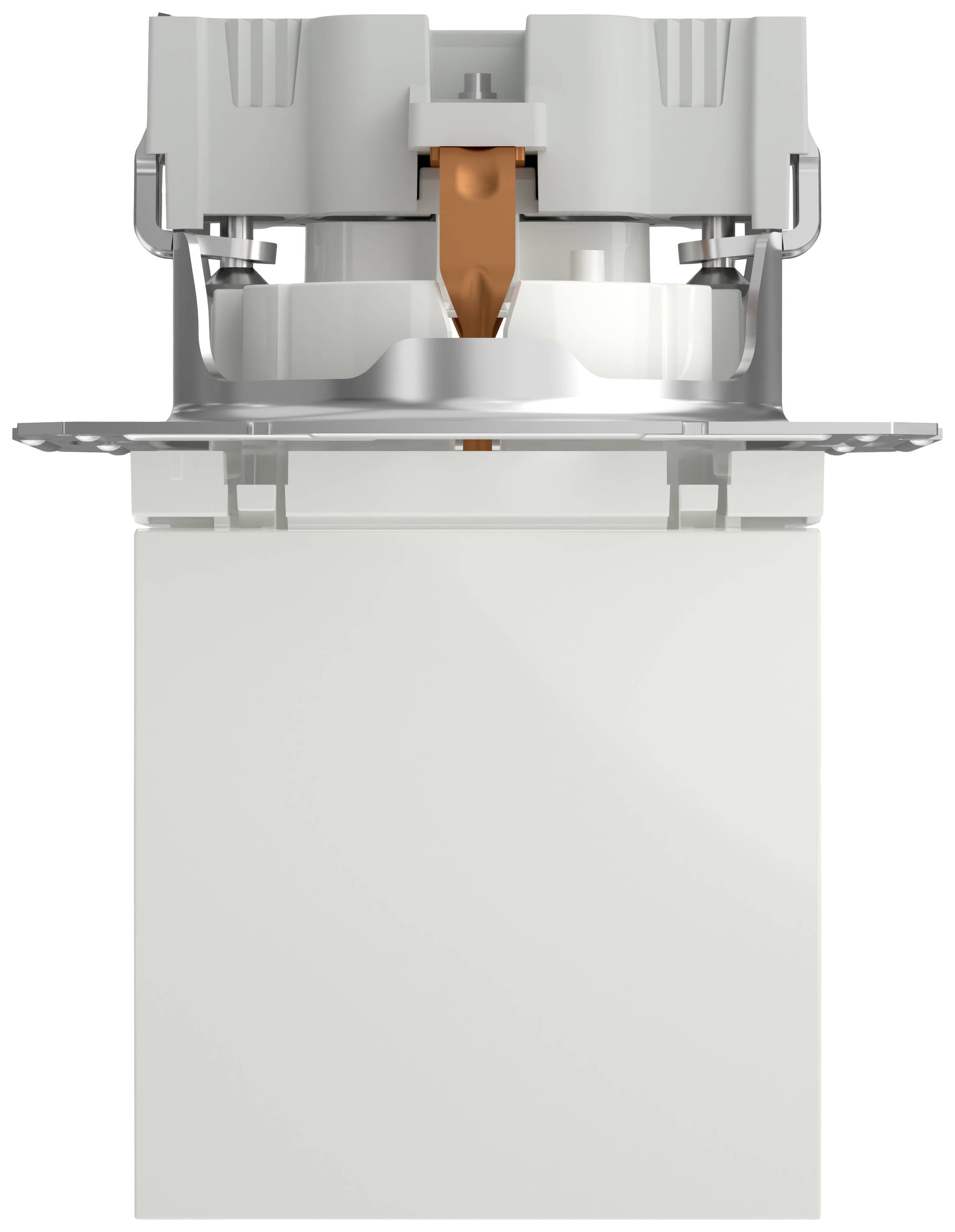 Ein weißer, rechteckiger Deckenstrahler mit einem verstellbaren schwenkbaren Einsatz.