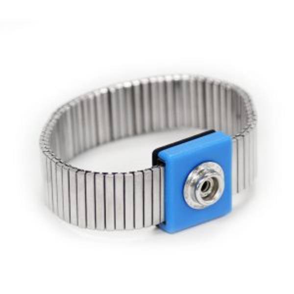 Antistat 066-0009 ESD-Handgelenkband Edelstahl, Blau