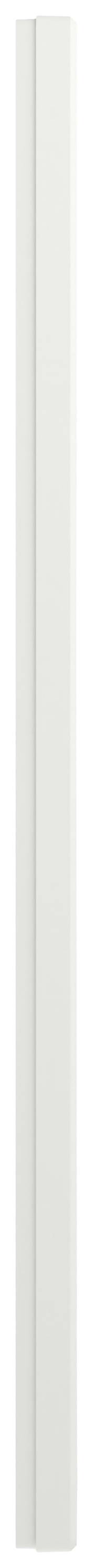 Eine weiße, lange, vertikale Leiste mit einer mittleren Vertiefung.