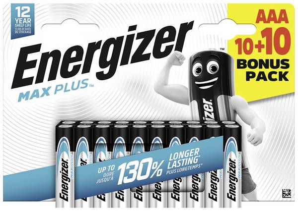 Energizer Max Plus Micro (AAA)-Batterie Alkali-Mangan  1.5 V 20 St.