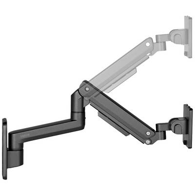 Ein verstellbarer Monitorarm mit mehreren Gelenken, ermöglicht flexible Positionierung eines Bildschirms für ergonomisches Arbeiten.