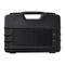 Schwarzer, rechteckiger Tragkoffer mit Handgriff oben, ideal für Werkzeuge oder Ausrüstung.