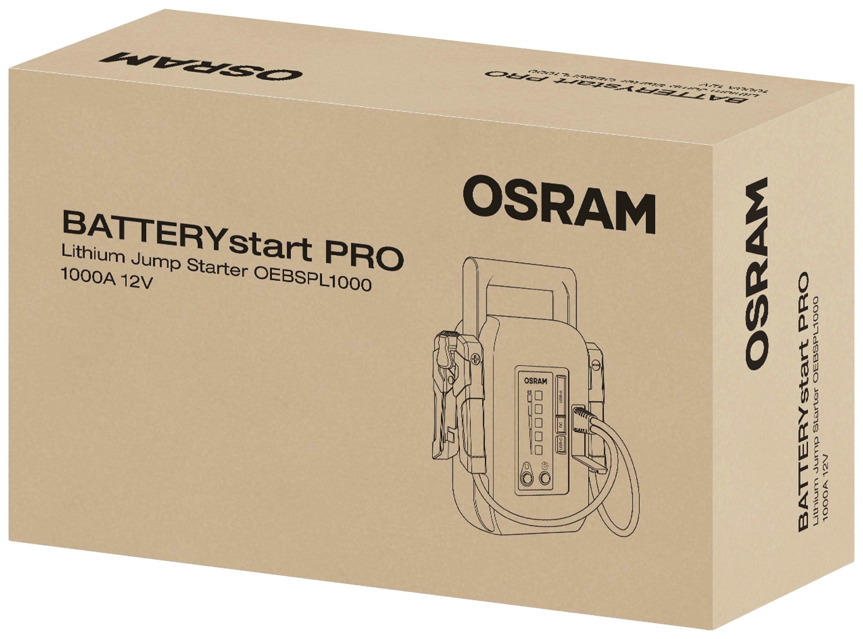 Osram Automotive Schnellstartsystem BATTERYstart PRO 1000 OEBSPL1000 Starthilfestrom (12 V)=1000 A USB-Steckdose 2x-13