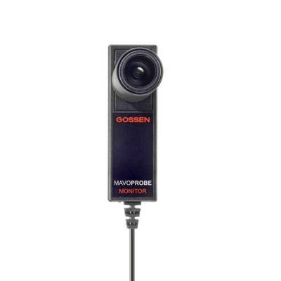 Ein Gossen MavoProbe Monitor, ein Messgerät zur Lichtmessung, frontal abgebildet. Es hat eine Linse und ein digitales Display.