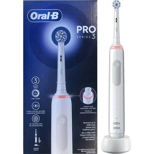Oral-B 3000 White JAS22 Elektrische Zahnbürste Rotierend/Oszilierend/Pulsieren Weiß
