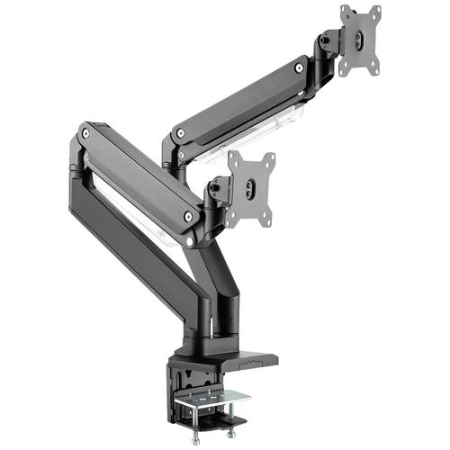 Thumbnail - Digitus Monitorhalterung DA-90427 2 Display(s) 38,1 cm (15) - 88,9 cm (35) Schwarz Ausziehbar, Drehbar, Höhenverstellbar...