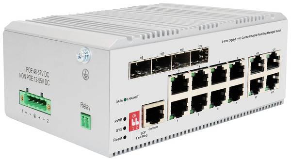 Digitus DN-651145 DN-651145 Industrial Ethernet Switch 8 + 4 Port 10 / 100 / 1000 MBit/s