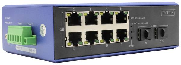 Digitus DN-651150 DN-651150 Industrial Ethernet Switch 8 + 2 Port 10 / 100 / 1000 MBit/s