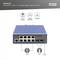 Industrieller 8+2-Port L2 Managed Gigabit Ethernet Switch von Digitus. Features: RJ45 und SFP Ports, Layer 2 Management, 20 Gbps Bandbreite.