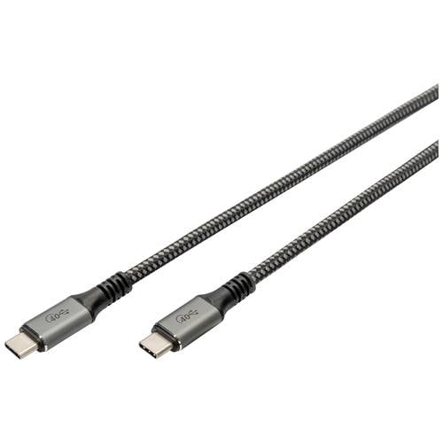 Digitus USB-C® Kabel USB4® USB-C® Stecker 3.00 m Schwarz Geflechtschirm, Geschirmt, reißfest, Rund, 8K UHD DB-300443-030...