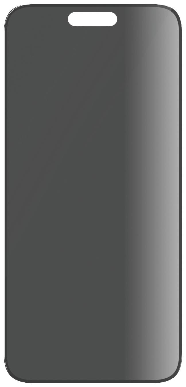 Ein Smartphone-Displayschutz aus Glas mit abgerundeten Ecken und einer Aussparung für die Kamera oben.