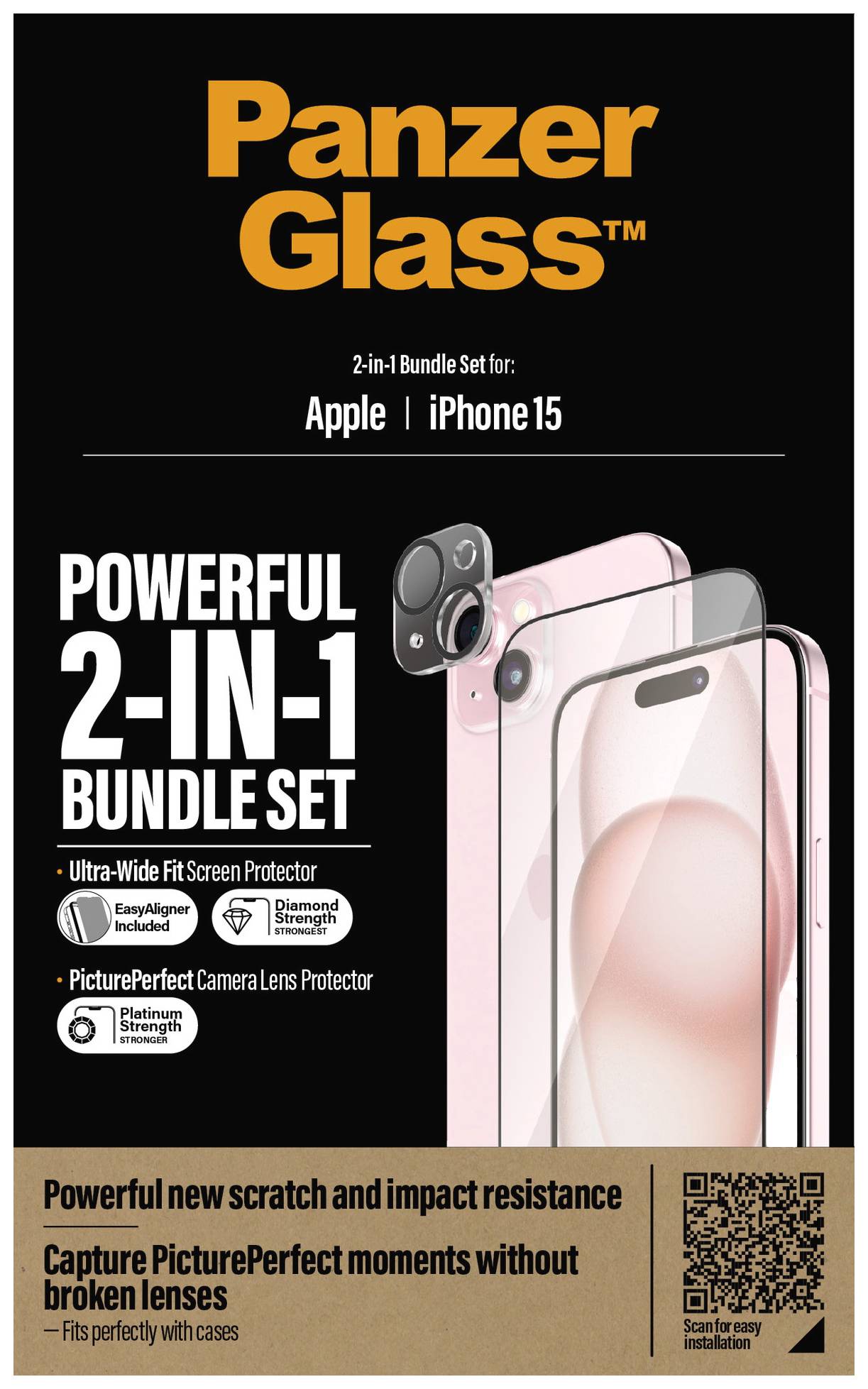 Thumbnail - PanzerGlass 2-in-1-Pack Displayschutzglas Apple iPhone 15 1 St. B1136+2809