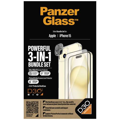 Thumbnail - PanzerGlass 3-in-1-Pack Displayschutzglas Apple iPhone 15 1 St. B1172+2809