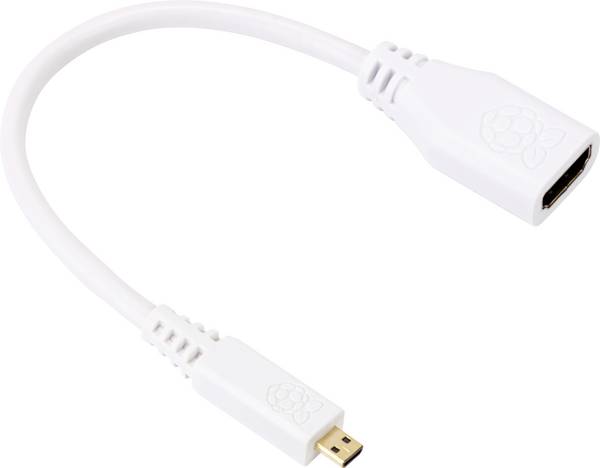 Raspberry Pi®  HDMI-Adapter Raspberry Pi® [1x HDMI-Stecker D Micro - 1x HDMI-Buchse] 23.5 cm Schwarz