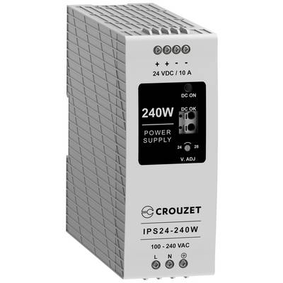 'Schaltnetzgerät Crouzet IPS24-240W' mit 240W Leistung, 24 VDC/10 A, Eingang 100-240 VAC. Anzeige 'DC ON' und 'DC OK'.