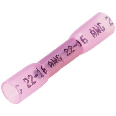 Rosa Kabelverbinder mit Beschriftung '22-16 AWG', geeignet für Elektrokabelverbindungen; zeigt Größe bzw. Kapazität des Verbinders.